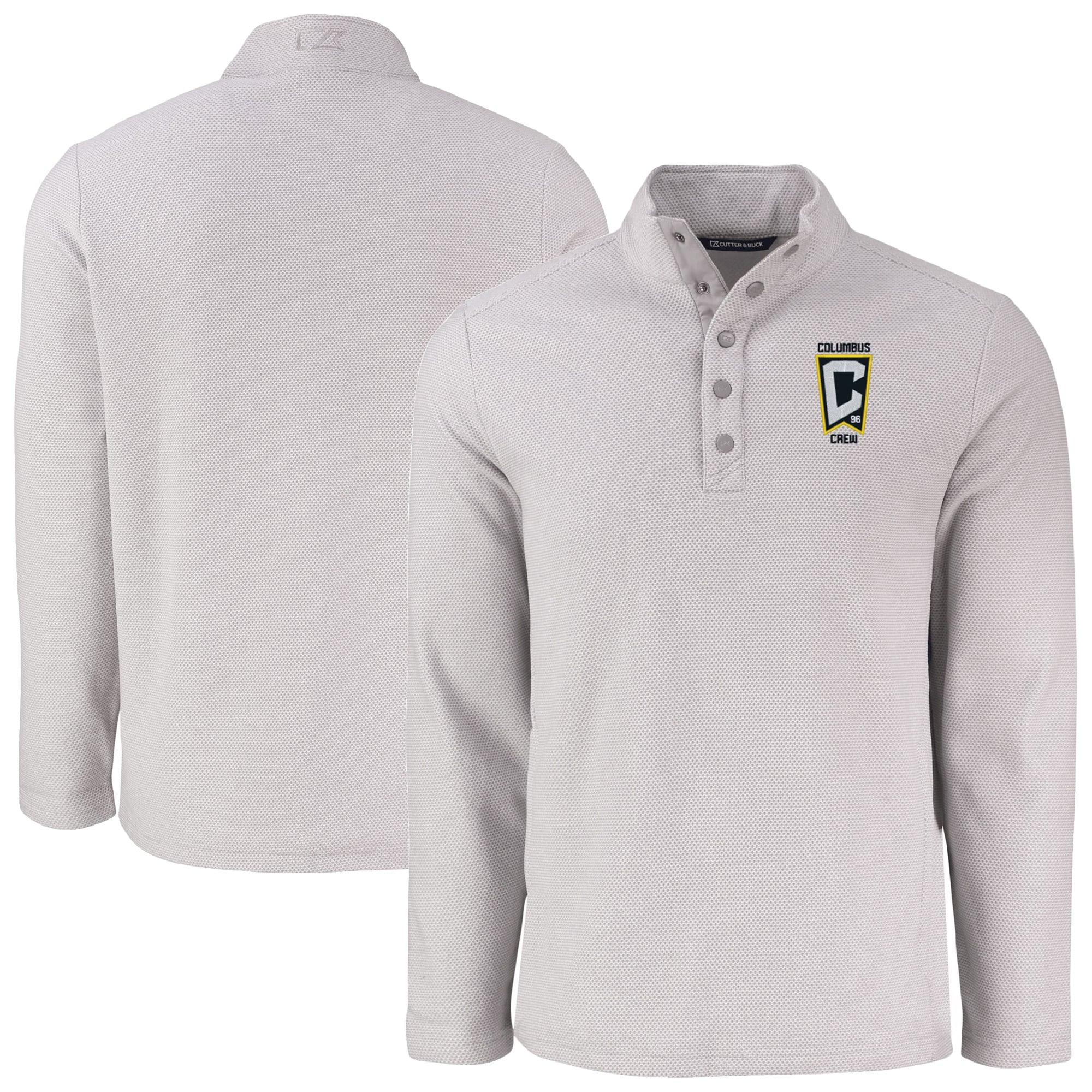 Men's Columbus Crew Cutter & Buck Gray Hunts Point Eco Textured Fleece ...