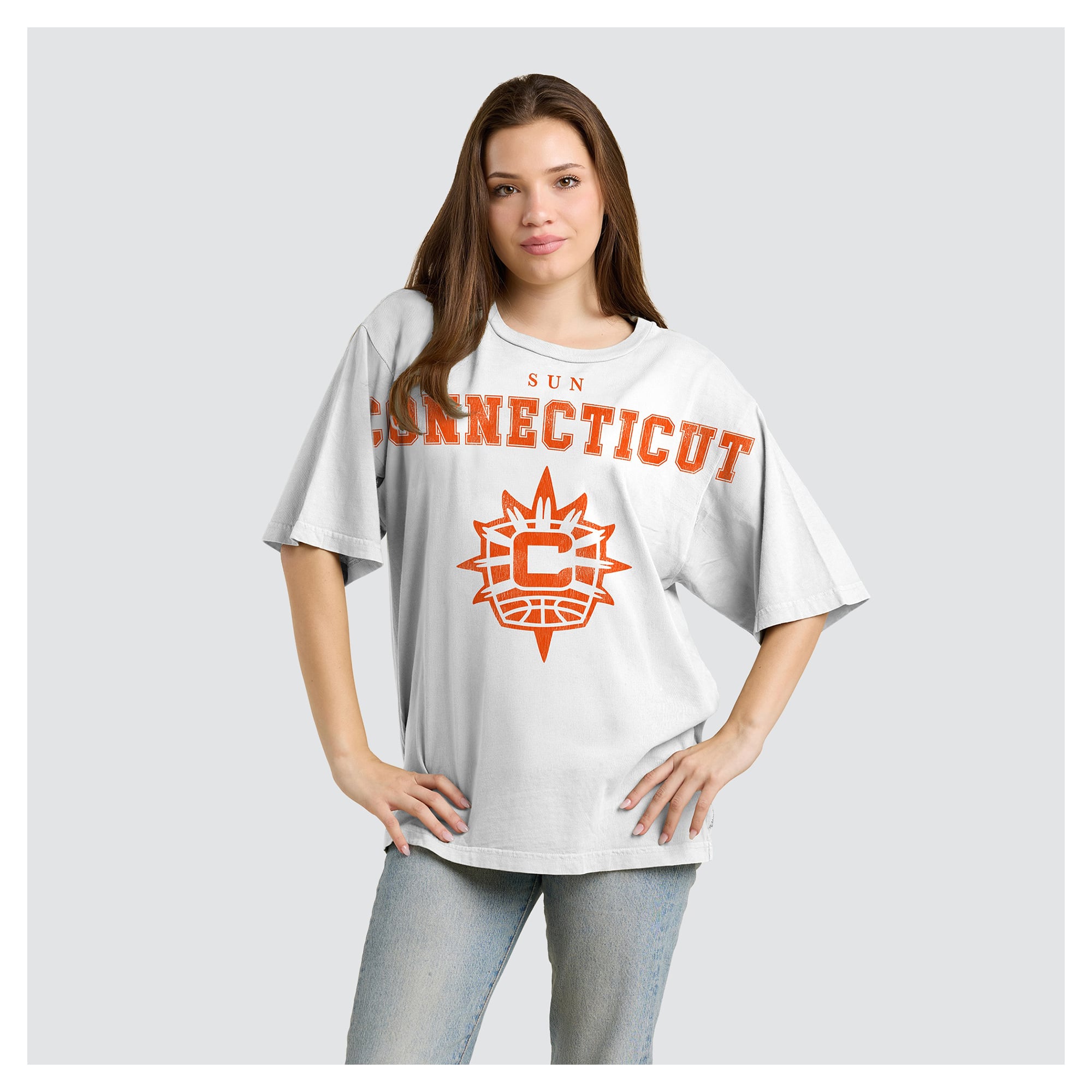 Women's Fanatics White Connecticut Sun Spirit Relaxed Jersey T-Shirt