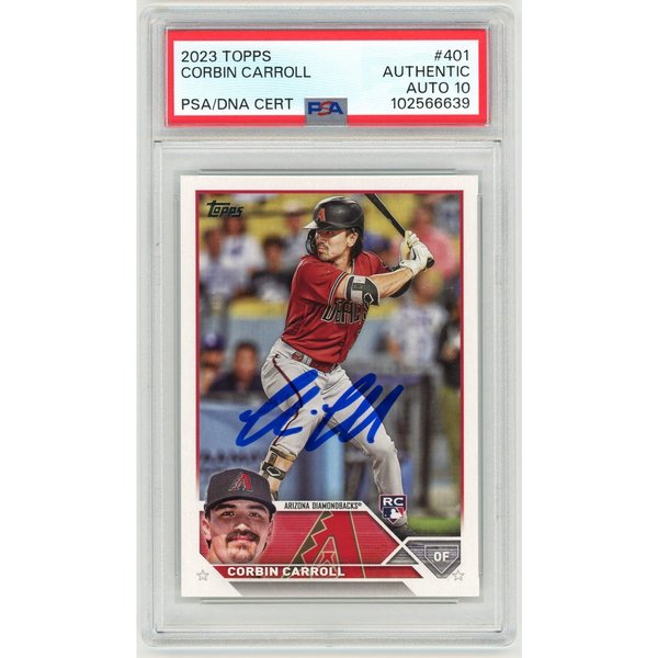 Corbin Carroll Signed 2023 Topps #401 PSA 10 Auto RC Rookie Card 