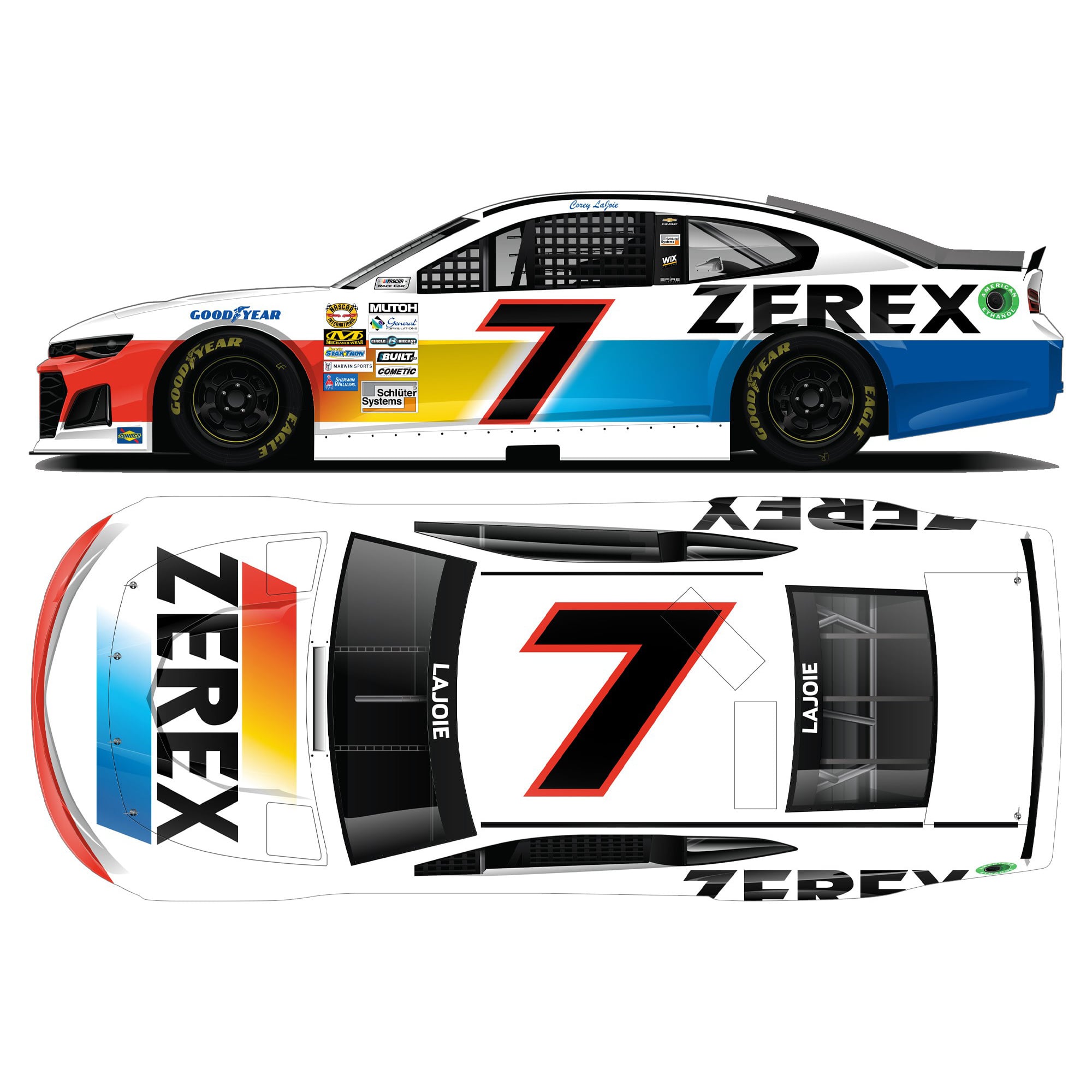 Corey LaJoie Action Racing 2021 #7 Zerex Throwback 1:64 Regular