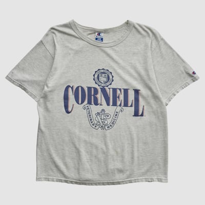 Cornell Big Red Champion 90s T-shirt - Heather Gray - L by Fanatics Real Vintage