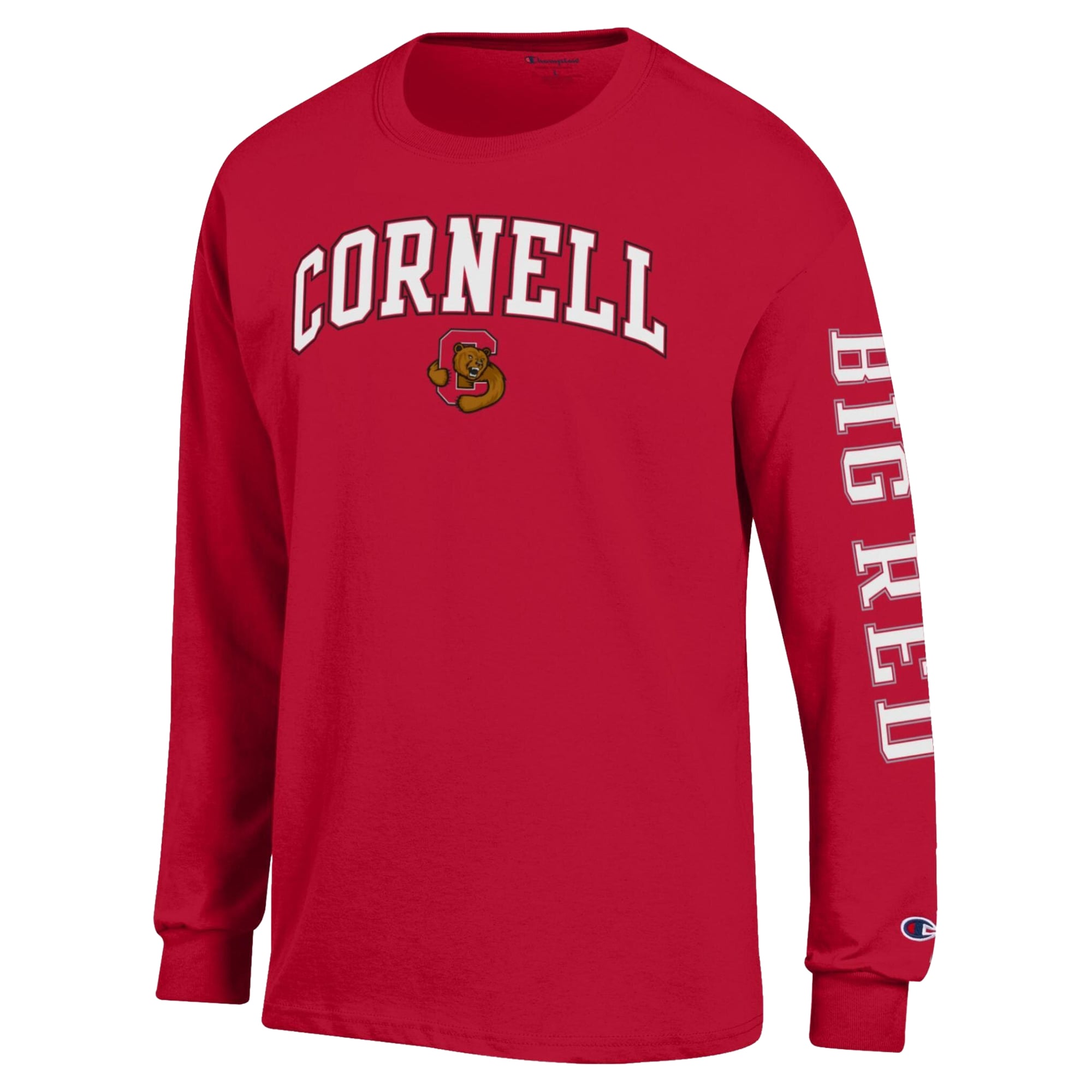 Men's Champion Scarlet Cornell Big Red Arch Logo Long Sleeve T-Shirt
