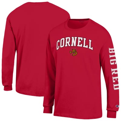 Cornell Big Red Champion Arch Logo Long Sleeve T-Shirt - Scarlet