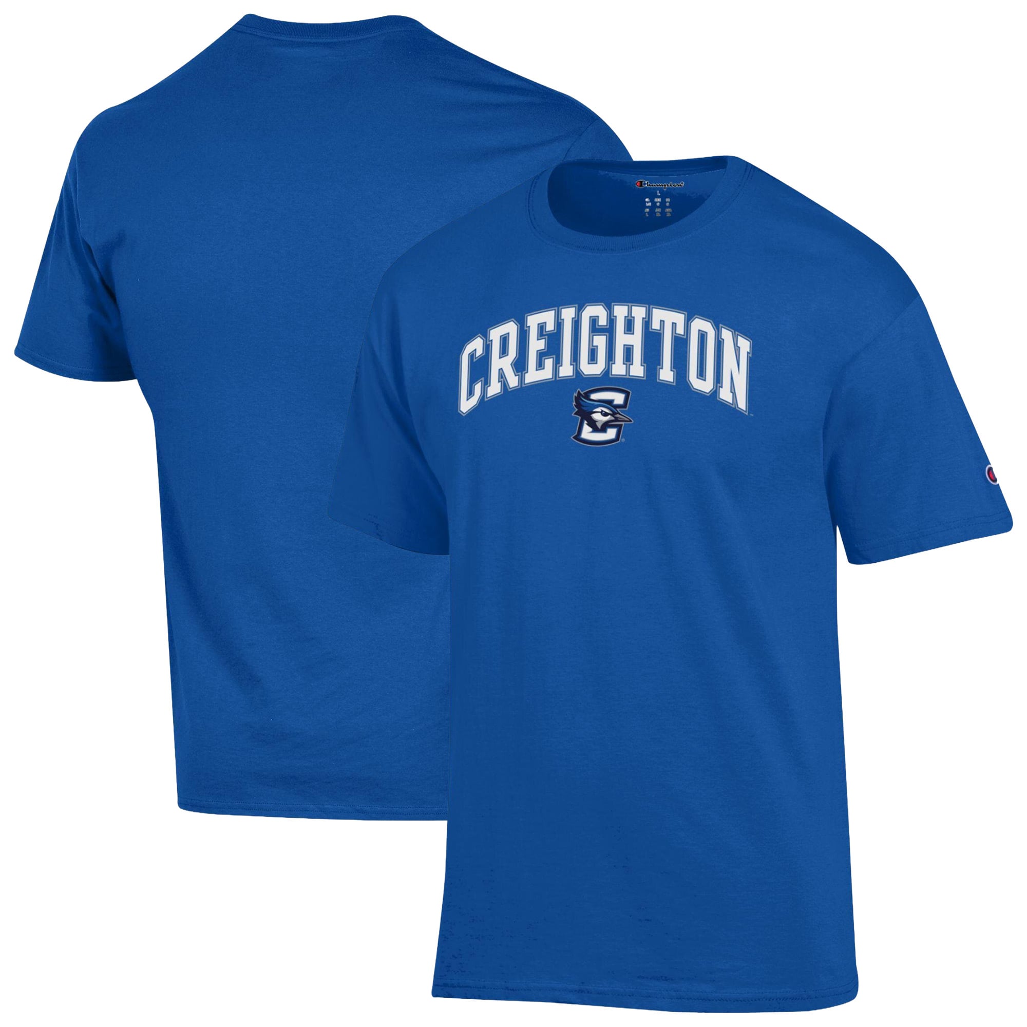 T-shirt homme Champion bleu Creighton Bluejays avec logo en arc