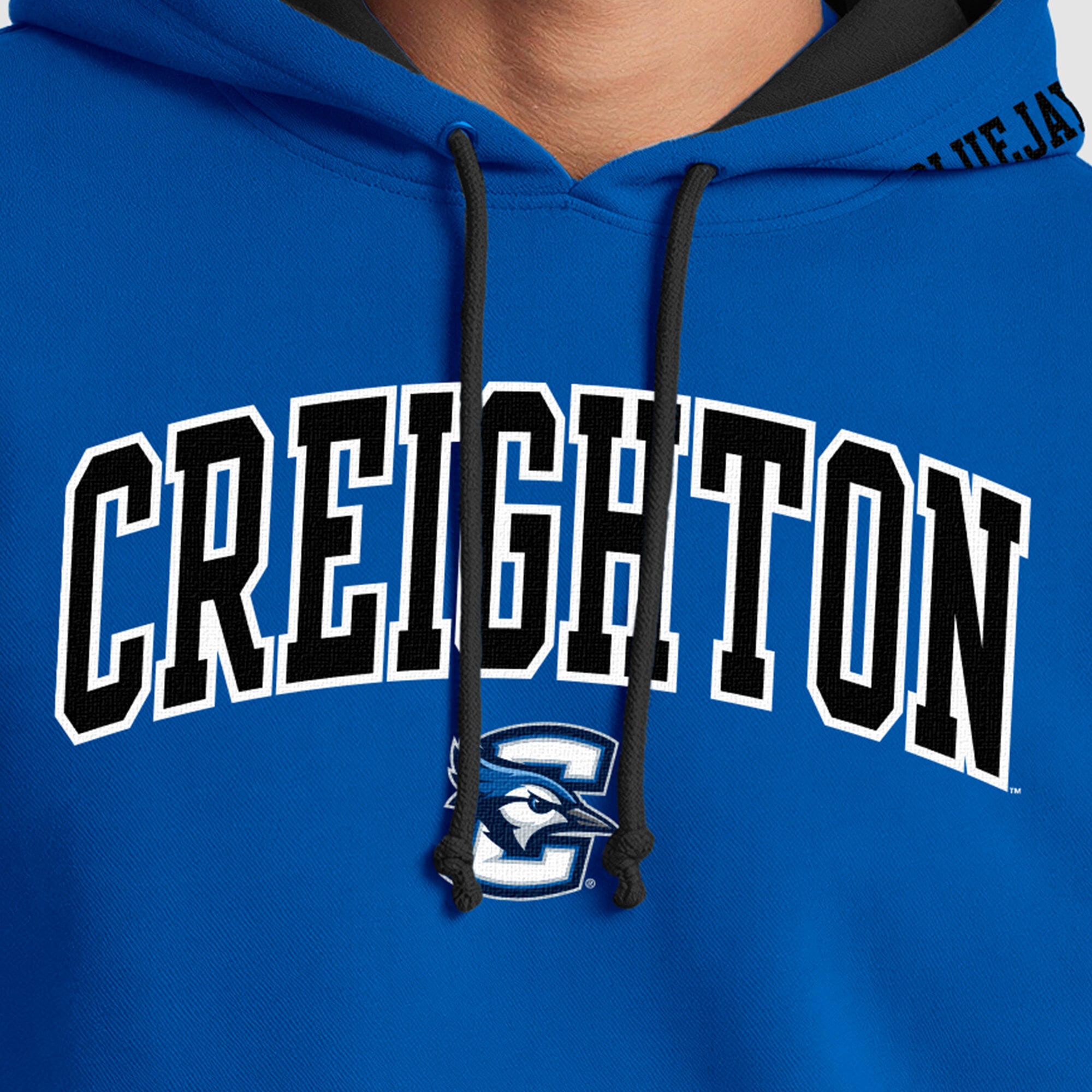 Sweat à capuche contrasté bleu/noir Creighton Bluejays pour homme, de la marque Champion.