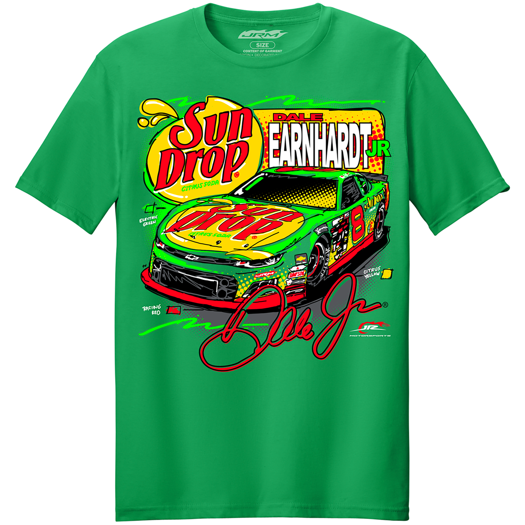 Men's Classic Ink Green Dale Earnhardt Jr. Sun Drop T-Shirt