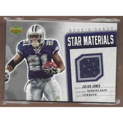 2006 Upper Deck Rookie Debut Star Materials Silver #SMJJ Julius Jones