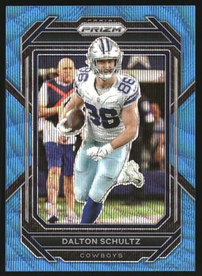 2022 Panini Prizm Prizms Blue Wave #81 Dalton Schultz