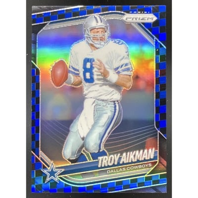 2025 Panini Prizm Black & Blue Checker Prizm #179 Troy Aikman