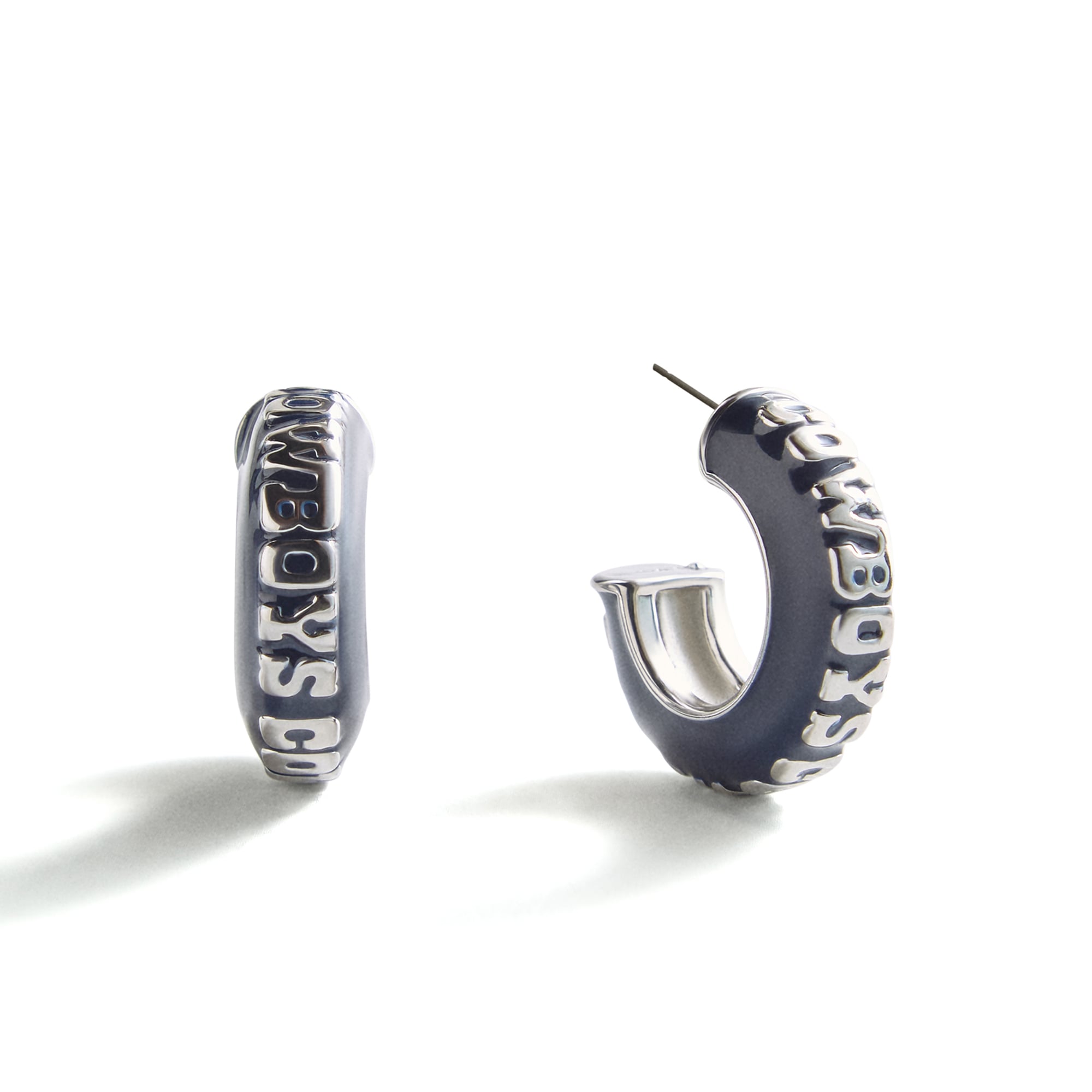 Boucles d'oreilles créoles en émail gonflé BaubleBar Dallas Cowboys