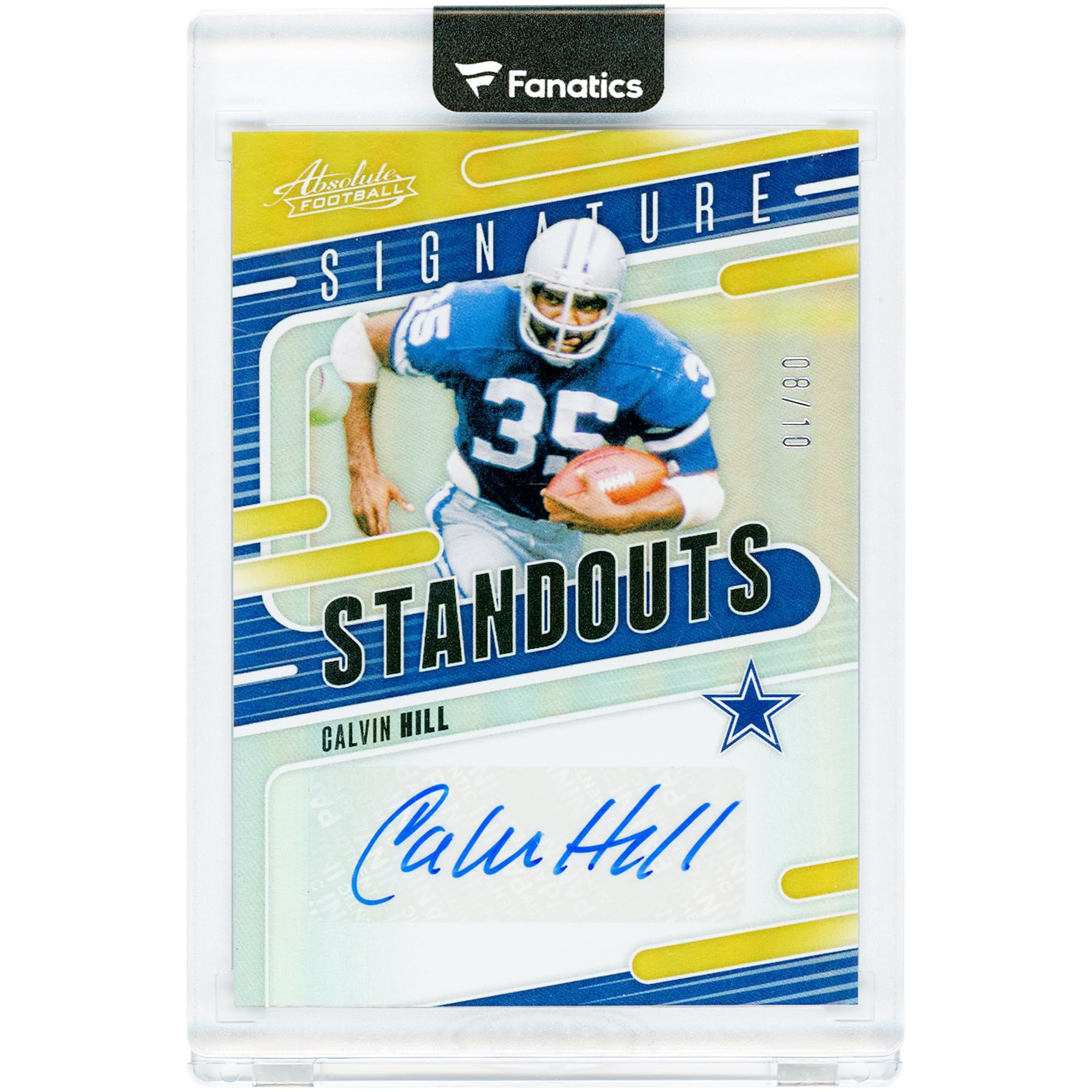 Carte autographiée Calvin Hill des Dallas Cowboys 2024 Panini Absolute Gold Signature Standouts #SS-CHL #8/10