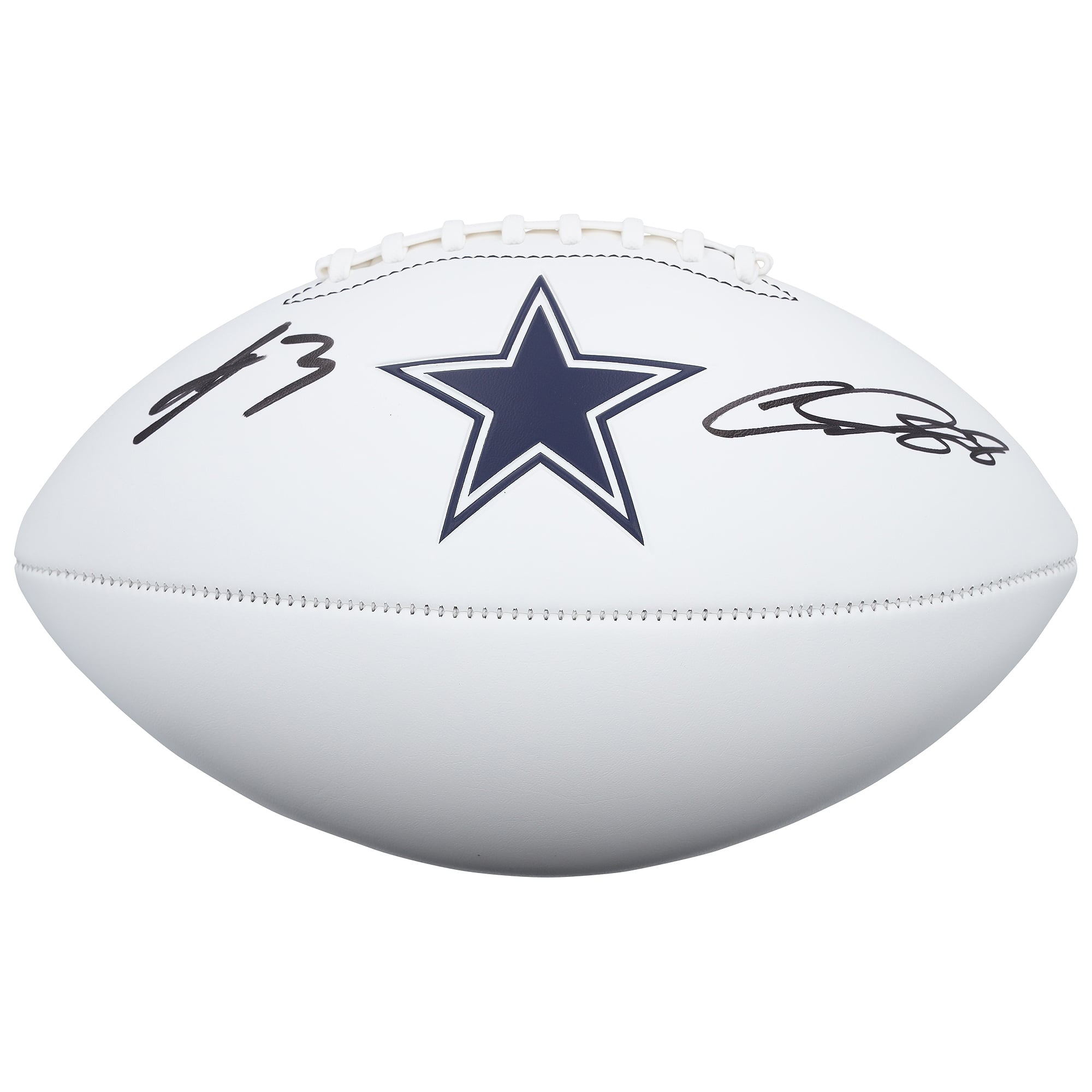 Ballon de football américain Franklin White Panel autographié par CeeDee Lamb et George Pickens des Dallas Cowboys
