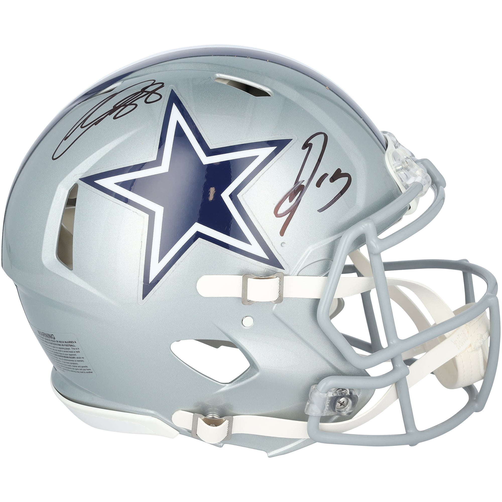 Casque Riddell Speed ​​Authentic autographié par CeeDee Lamb et George Pickens des Dallas Cowboys