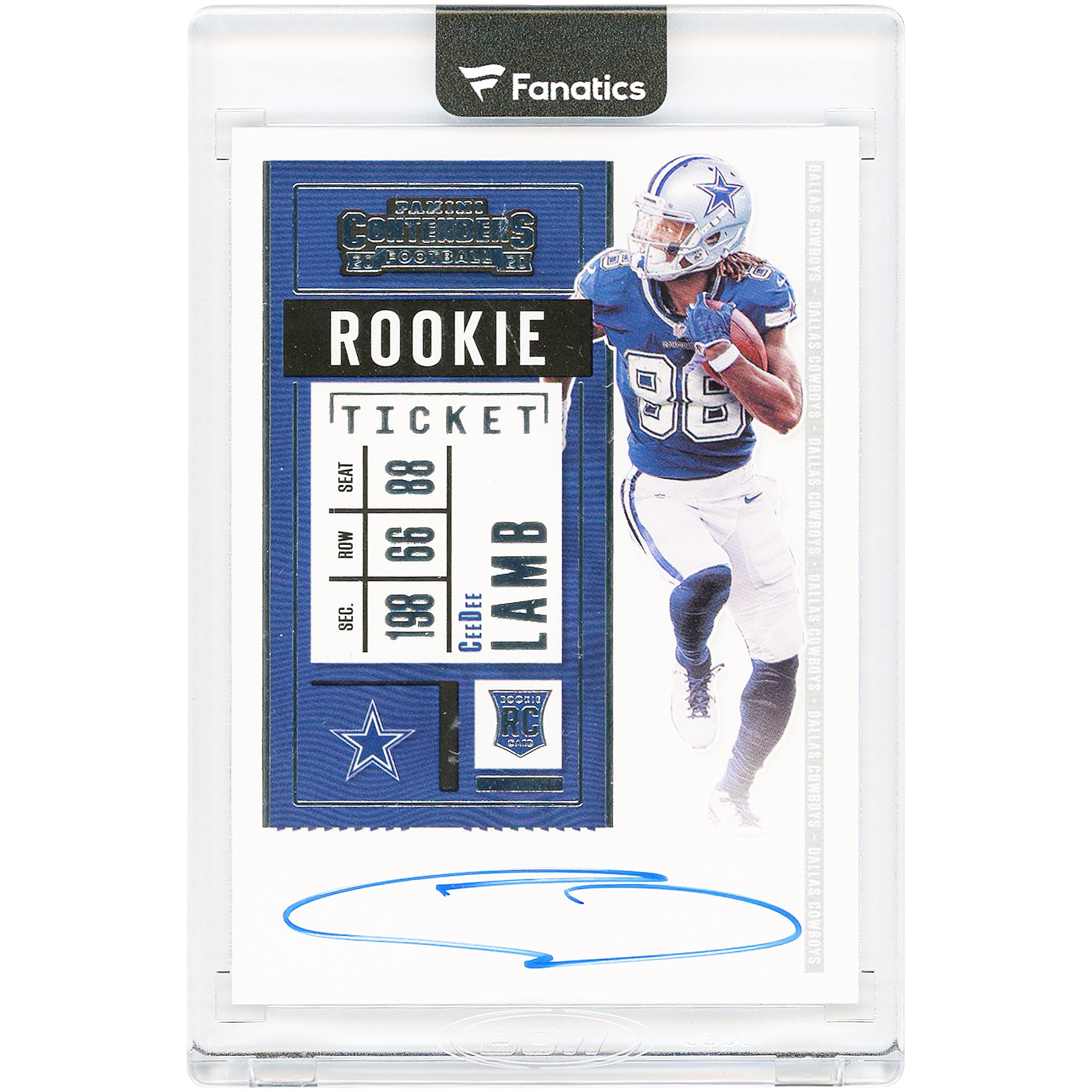 CeeDee Lamb Dallas Cowboys Autographed 2020 Panini Contenders Rookie Ticket #107 Rookie Card