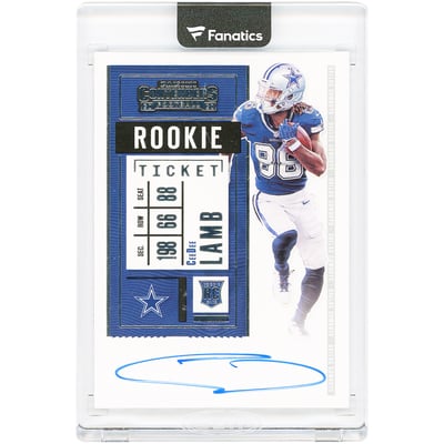 CeeDee Lamb Dallas Cowboys Autographed 2020 Panini Contenders Rookie Ticket #107 Rookie Card