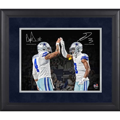 Dak Prescott & George Pickens Dallas Cowboys Facsimile Signature Fanatics Authentic Framed 11" x 14" Spotlight Photograph