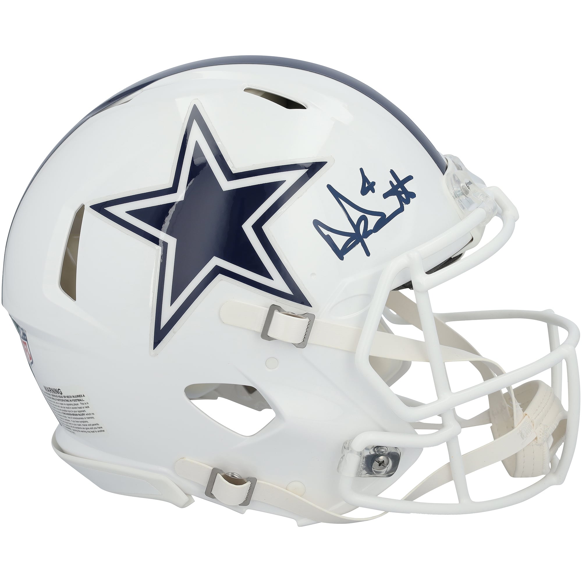 Casque Riddell Alternate Speed ​​Authentic autographié par Dak Prescott des Dallas Cowboys