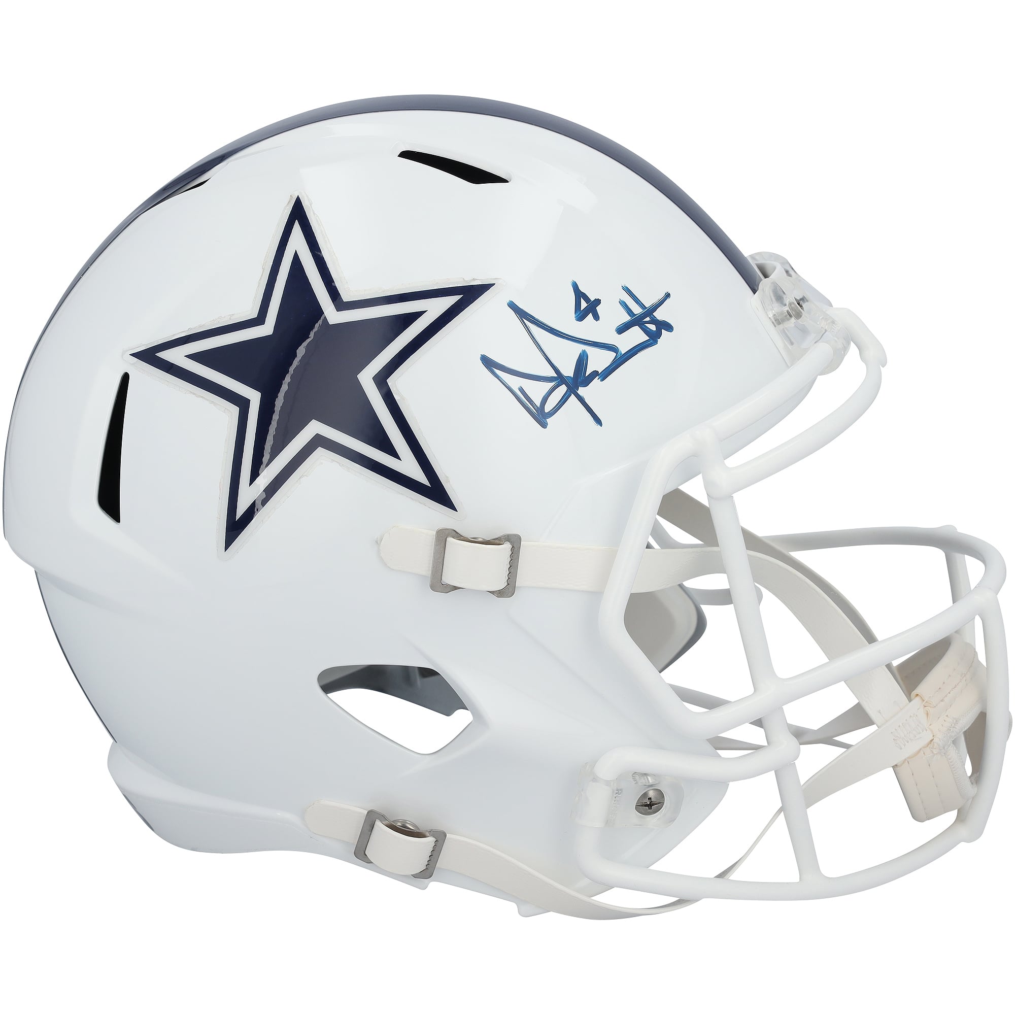 Casque réplique Riddell 2022 Alternate Speed ​​autographié par Dak Prescott des Dallas Cowboys