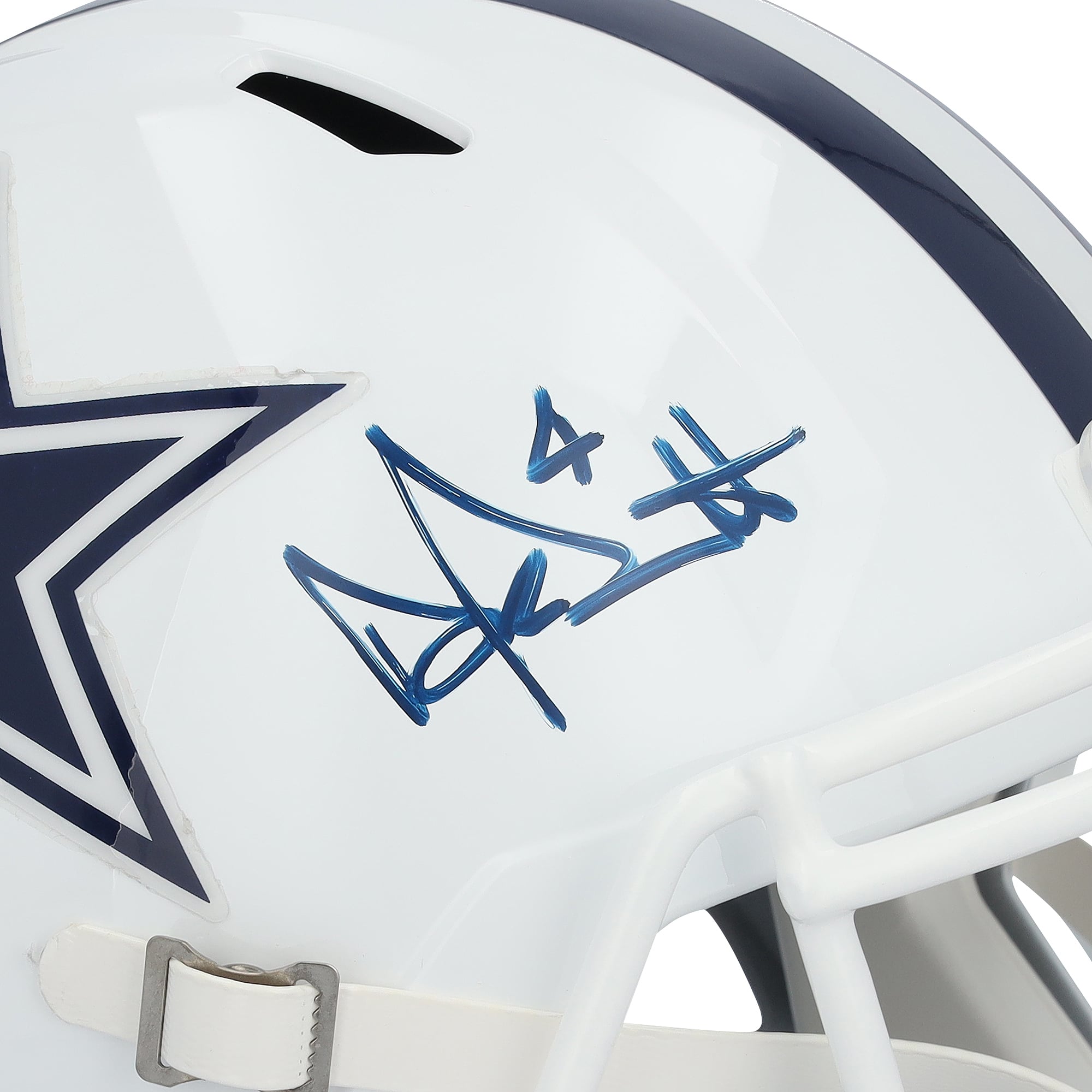 Casque réplique Riddell 2022 Alternate Speed ​​autographié par Dak Prescott des Dallas Cowboys