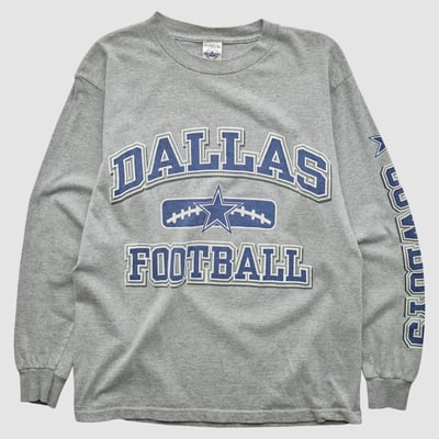 Dallas Cowboys Delta 2000s Long Sleeve T-shirt - Heather Gray - S by Fanatics Real Vintage