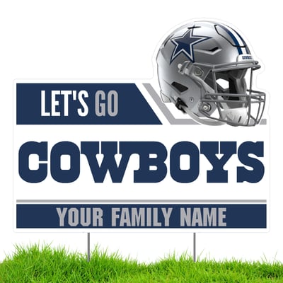 Dallas Cowboys Let's Go Personalized Lawn Sign