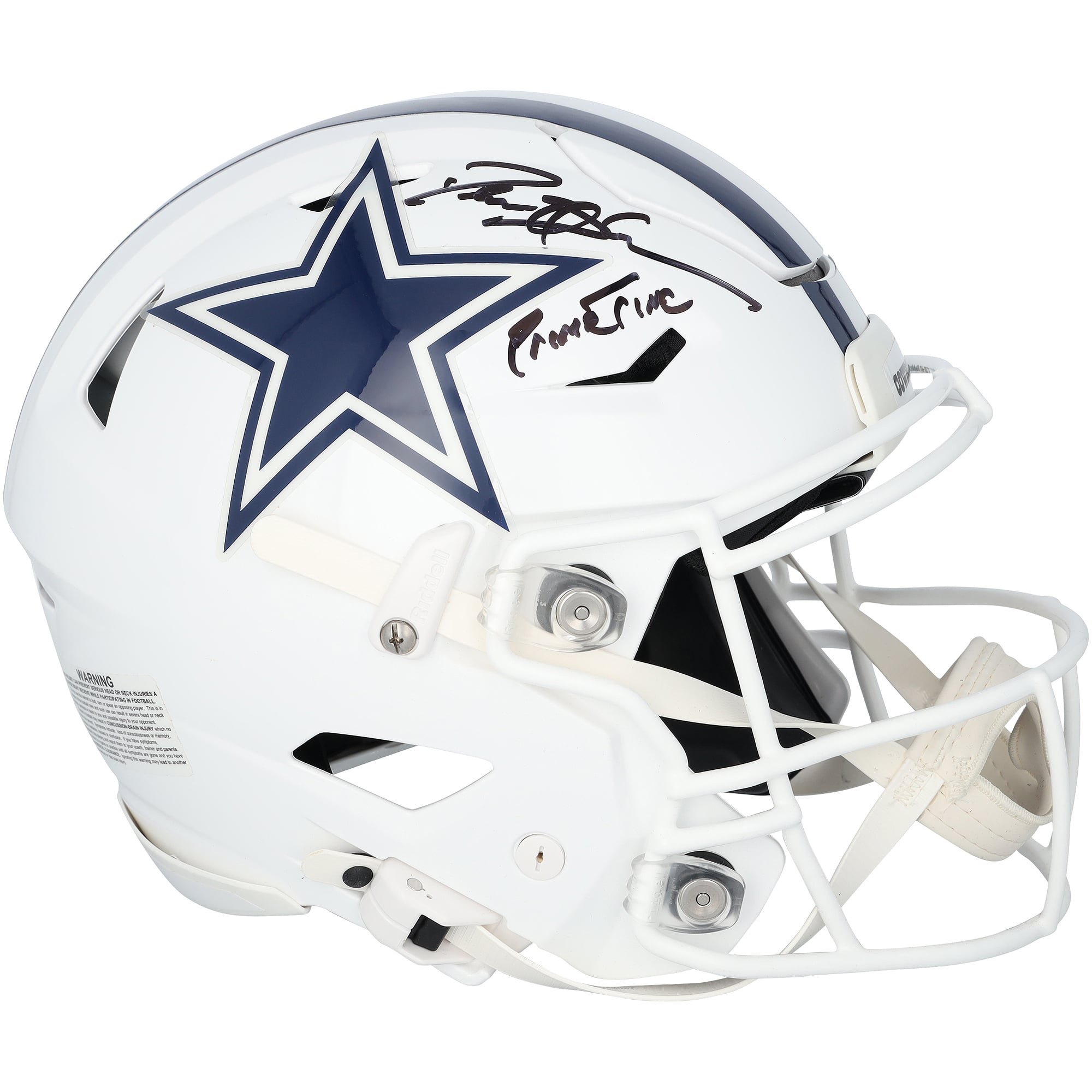 Casque Riddell Speed ​​Flex Authentic 2022 Alternate signé par Deion Sanders (Dallas Cowboys) avec inscription « Primetime »
