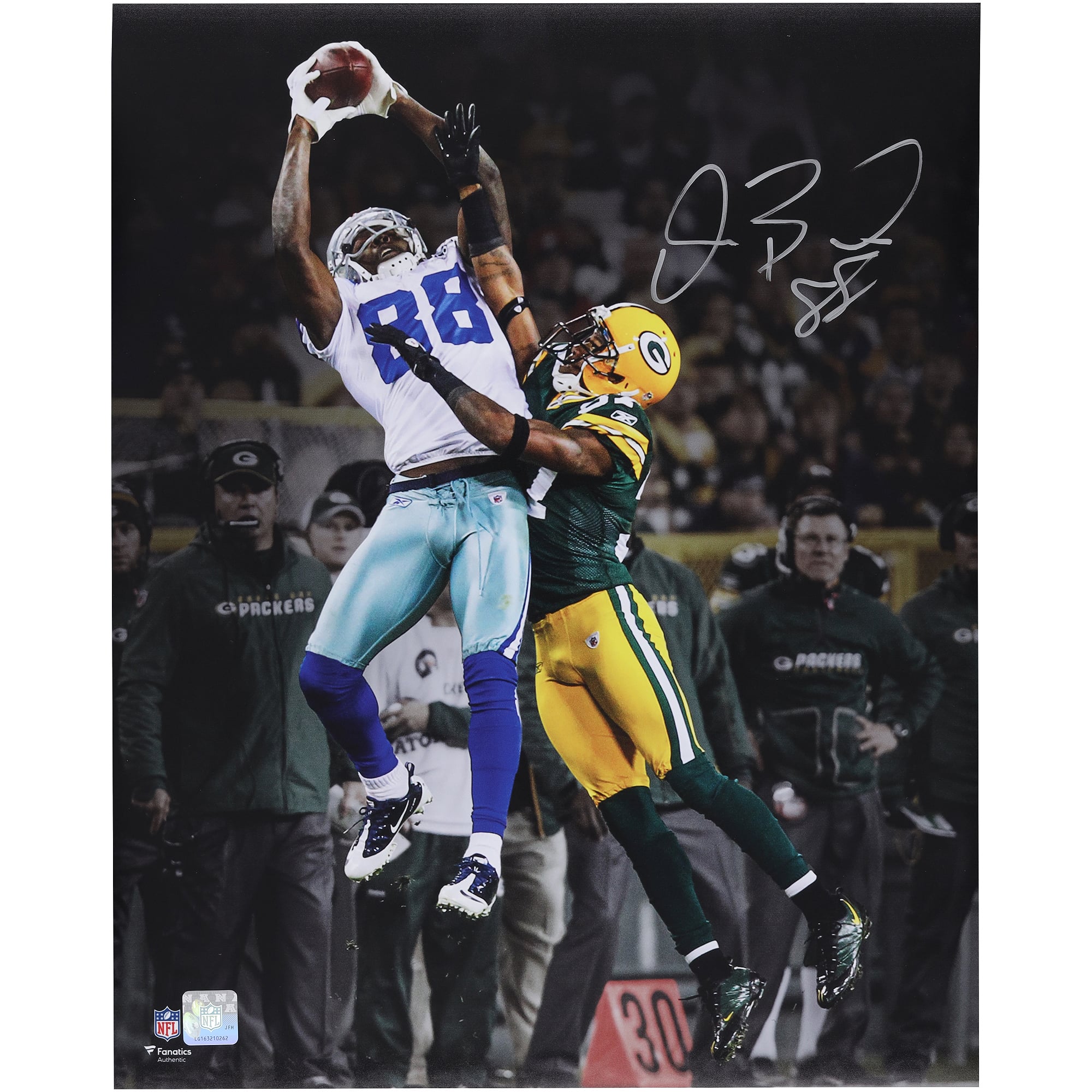 Photo dédicacée de Dez Bryant (Dallas Cowboys) - 40 x 50 cm - Match contre les Green Bay Packers