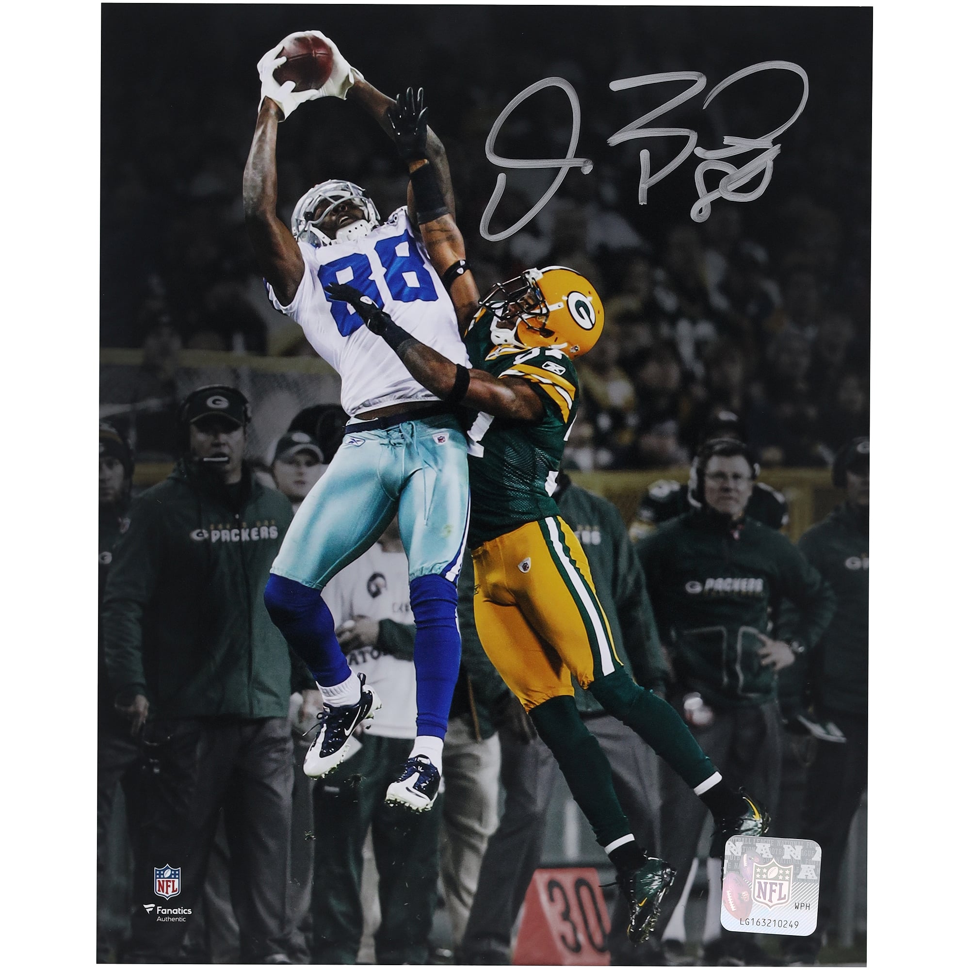 Photo dédicacée de Dez Bryant (Dallas Cowboys) - 20 x 25 cm - Match contre les Green Bay Packers
