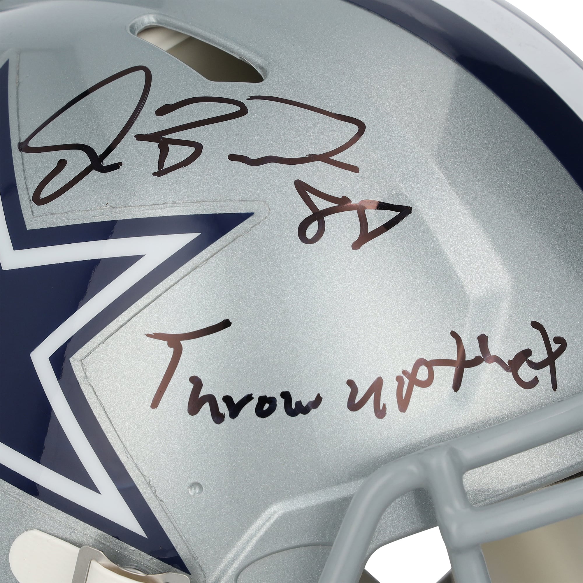 Dez Bryant Dallas Cowboys Autographed Riddell Speed Authentic Helmet with "Throw Up the X" Inscription