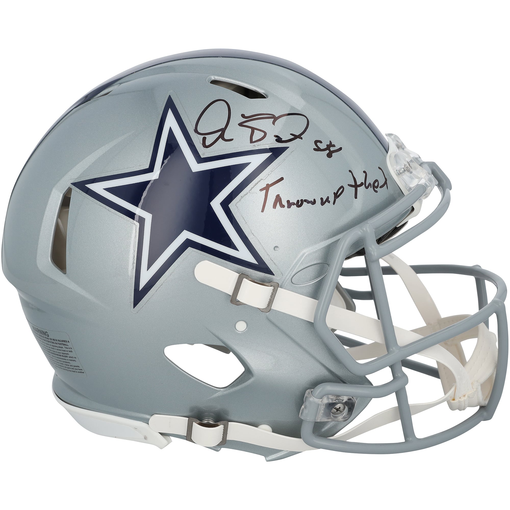 Casque Riddell Speed ​​Authentic autographié par Dez Bryant (Dallas Cowboys) avec inscription « Throw Up the X » - Édition limitée à 5 exemplaires