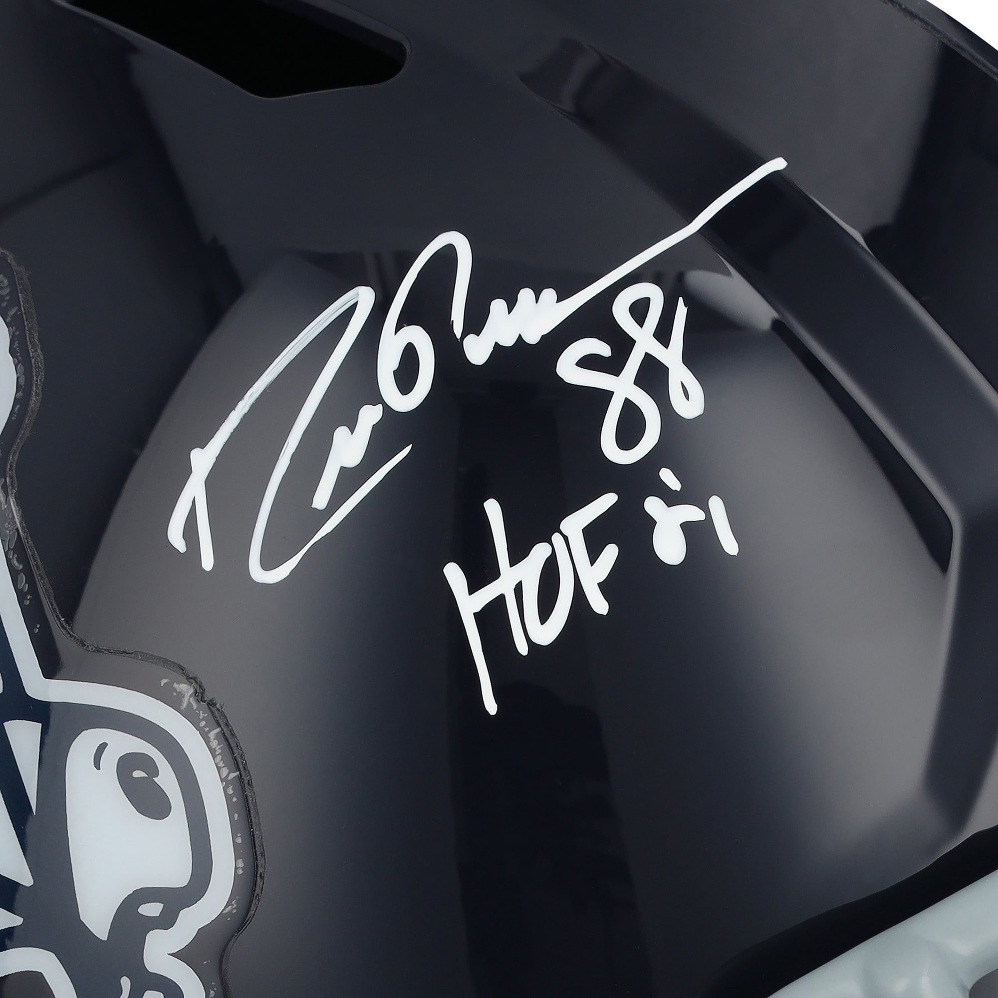 Casque réplique Riddell Cowboy Joe Speed ​​autographié par Drew Pearson (Dallas Cowboys) avec inscription « HOF 21 ».