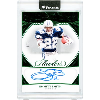 Emmitt Smith Dallas Cowboys Autographed 2025 Panini Flawless All Pro Ink Emerald #API-ESH #1/5 Card