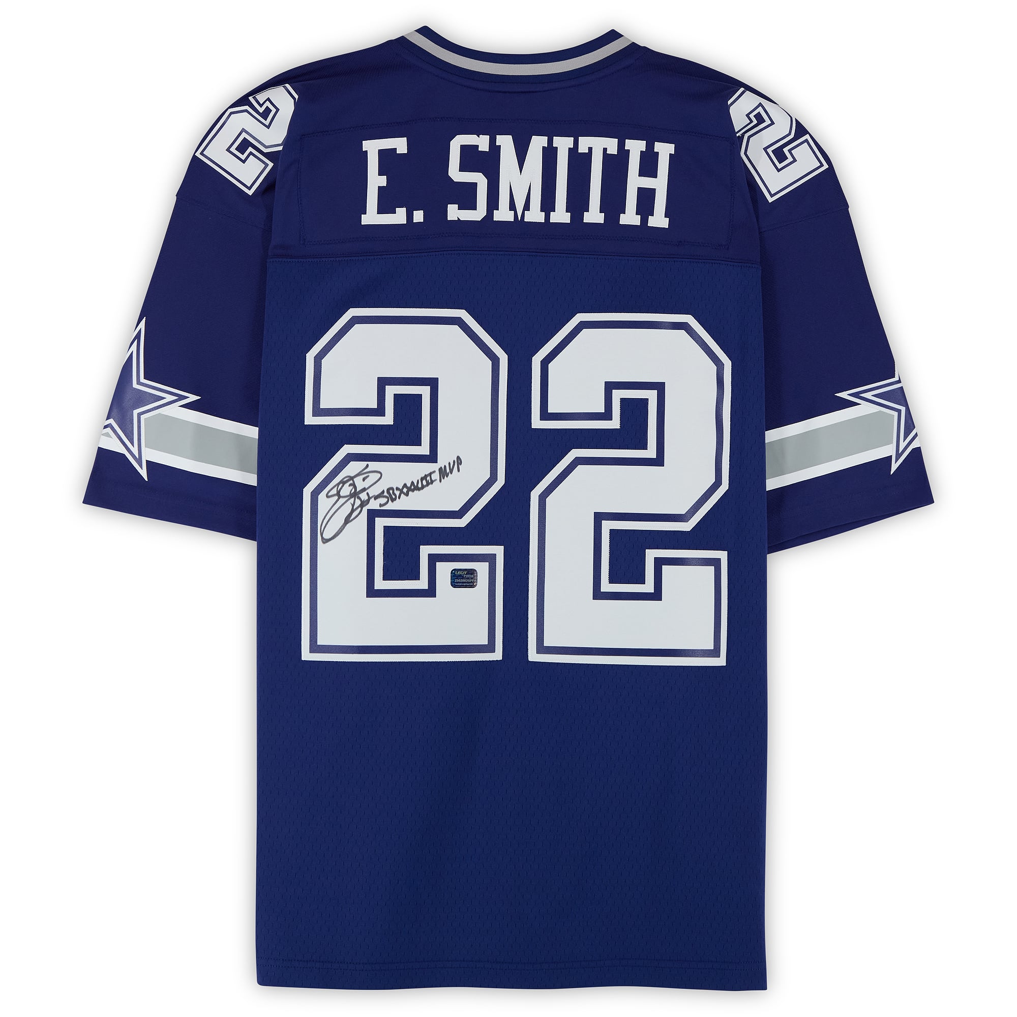 Emmitt Smith Dallas Cowboys Autographed Navy Mitchell & Ness 1996 Replica Jersey with "SB XXVIII MVP" Inscription