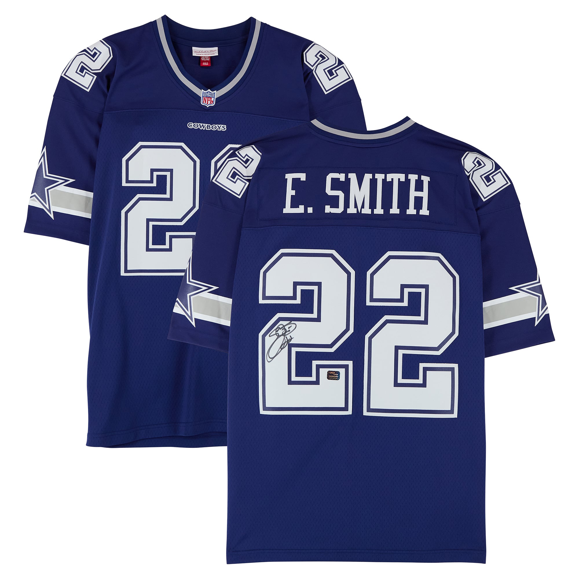 Emmitt Smith Dallas Cowboys Autographed Navy Mitchell & Ness 1996 Replica Jersey