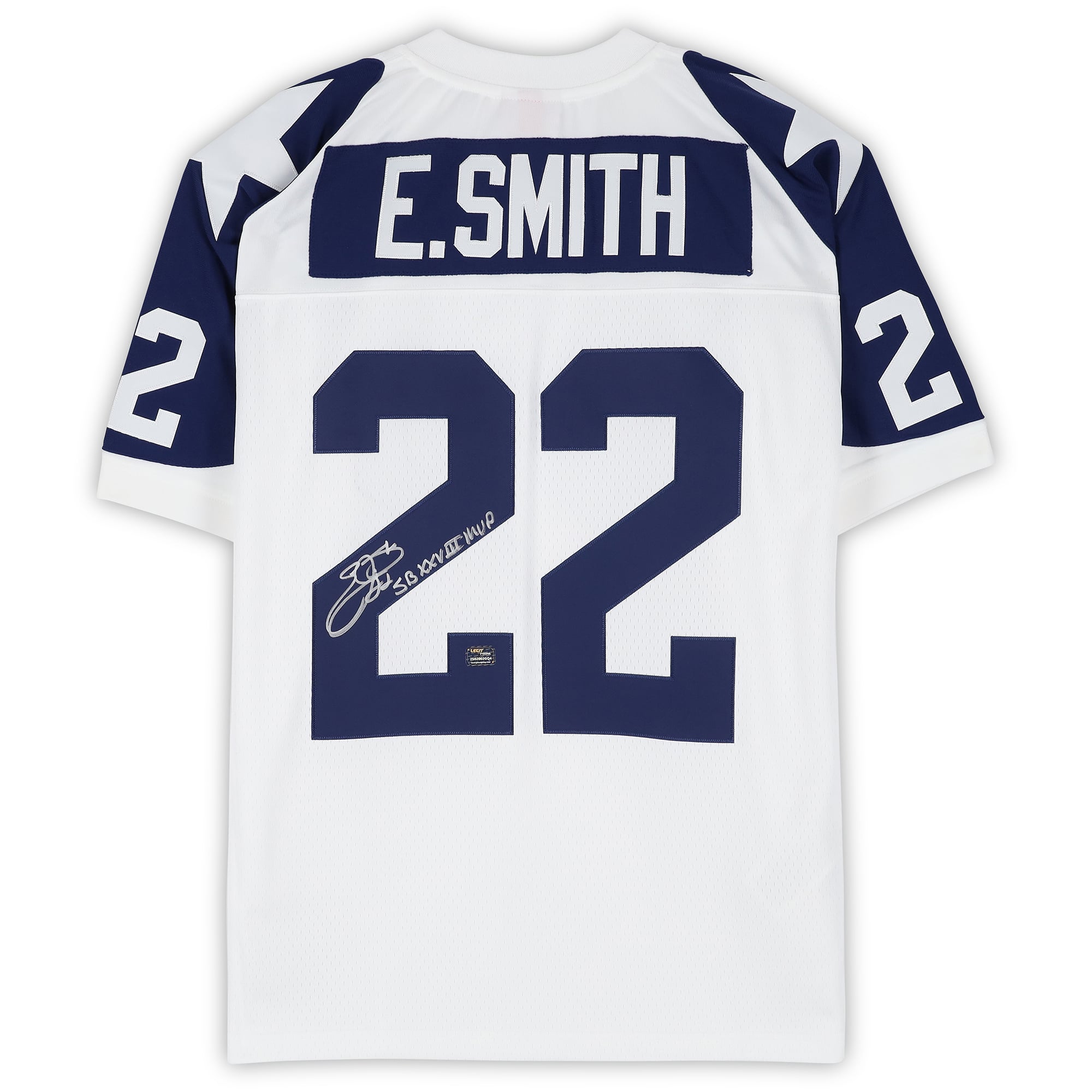 Emmitt Smith Dallas Cowboys Autographed White Mitchell & Ness 1994 Replica Jersey with "SB XXVIII MVP" Inscription