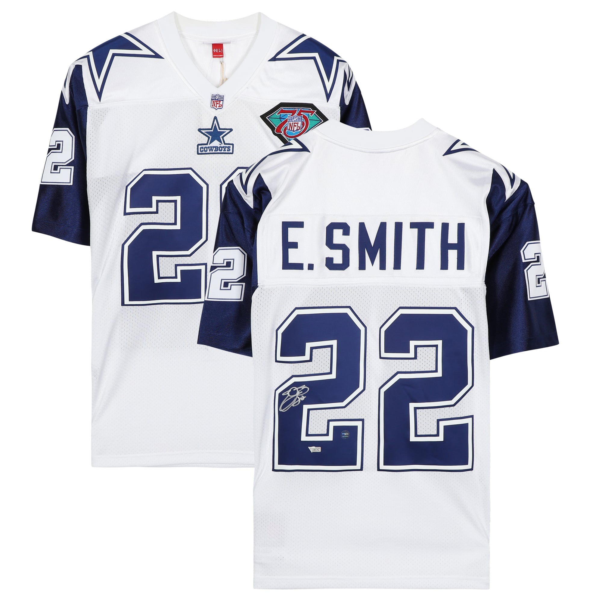 Emmitt Smith Dallas Cowboys Autographed White Mitchell & Ness Authentic 1995 Throwback Authentic Jersey