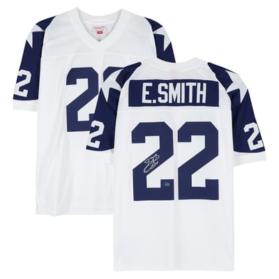 Emmitt Smith Dallas Cowboys Fanatics Authentic Autographed White Mitchell & Ness Authentic 1995 Throwback Authentic Jersey