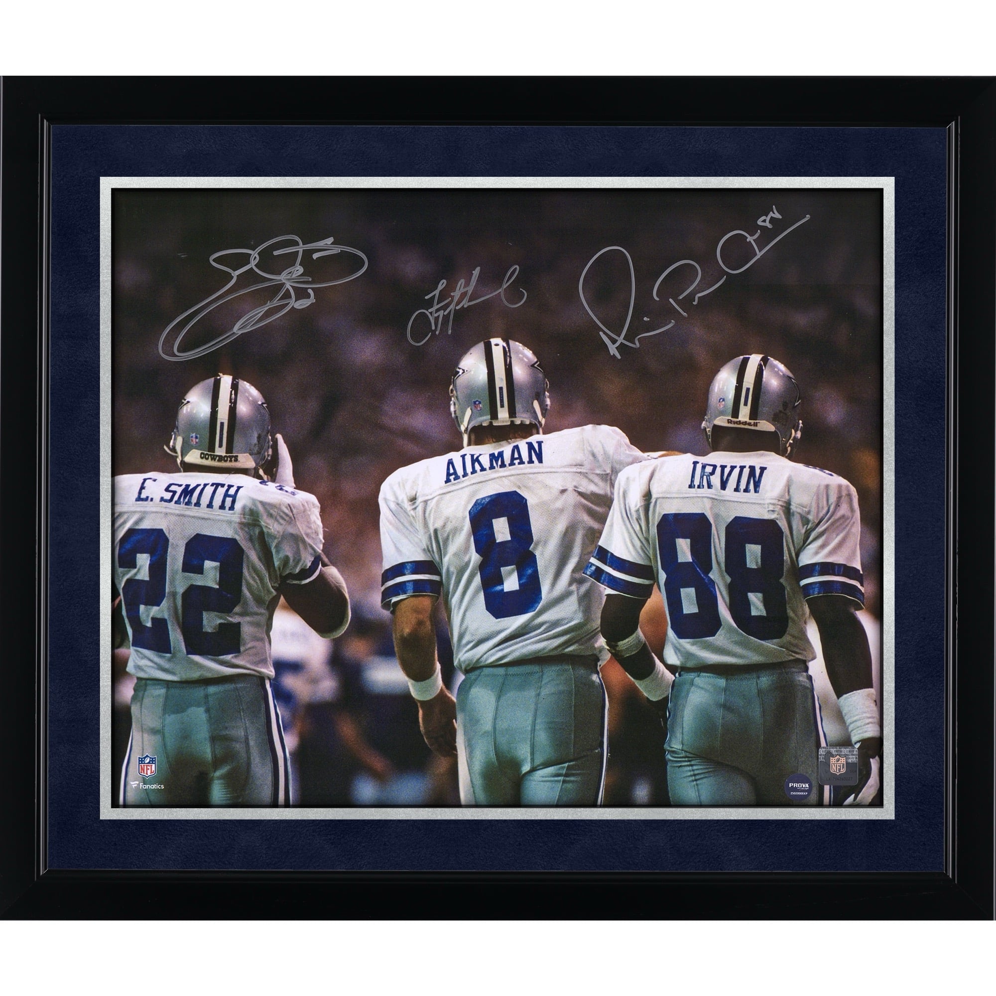 Emmitt Smith Michael Irvin & Troy Aikman Dallas Cowboys Autographed 16" x 20" Backshot Photograph