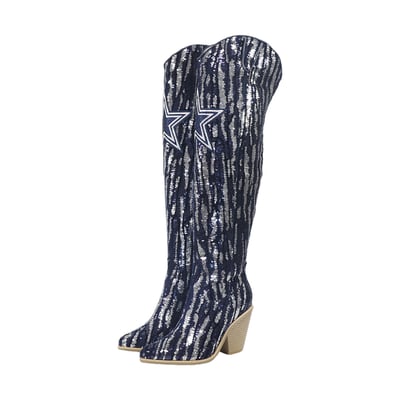  Dallas Cowboys FABGATING by Cuce Over-the-Knee Two-Tone Sequin Boots