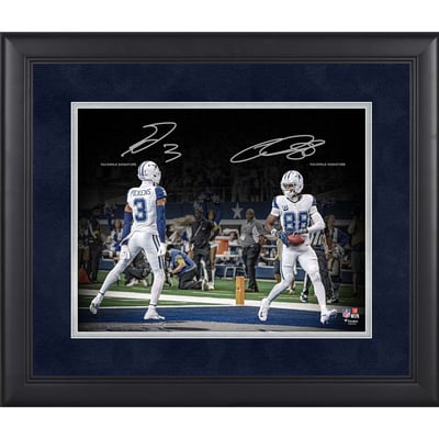George Pickens & CeeDee Lamb Dallas Cowboys Facsimile Signature Fanatics Authentic Framed 11" x 14" Spotlight Photograph
