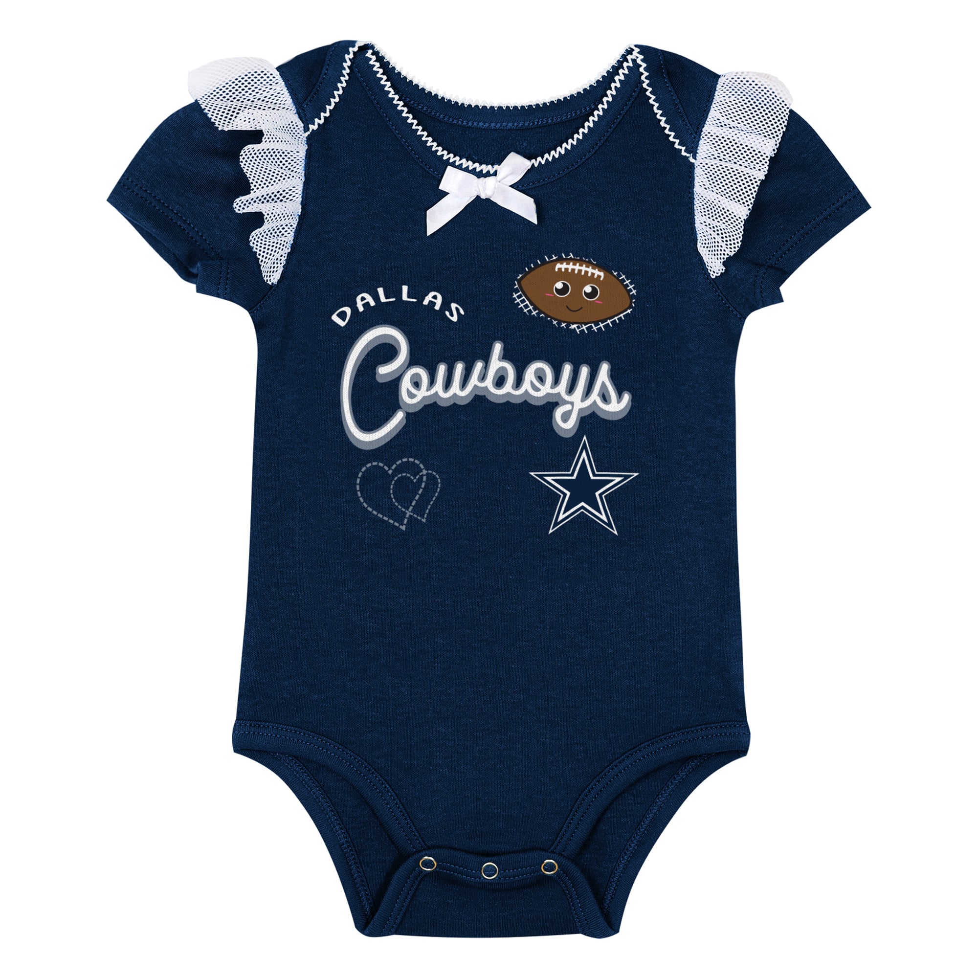 Girls Infant Outerstuff  Navy Dallas Cowboys Melted Hearts Creeper and Skirt Set