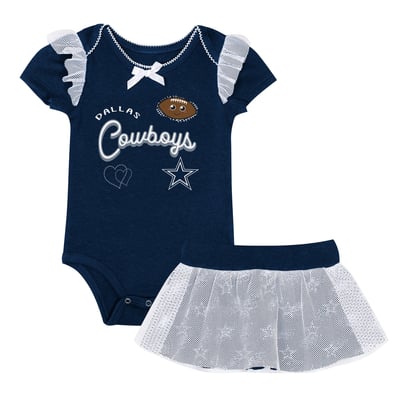  Dallas Cowboys Outerstuff Girls Infant Melted Hearts Creeper and Skirt Set - Navy