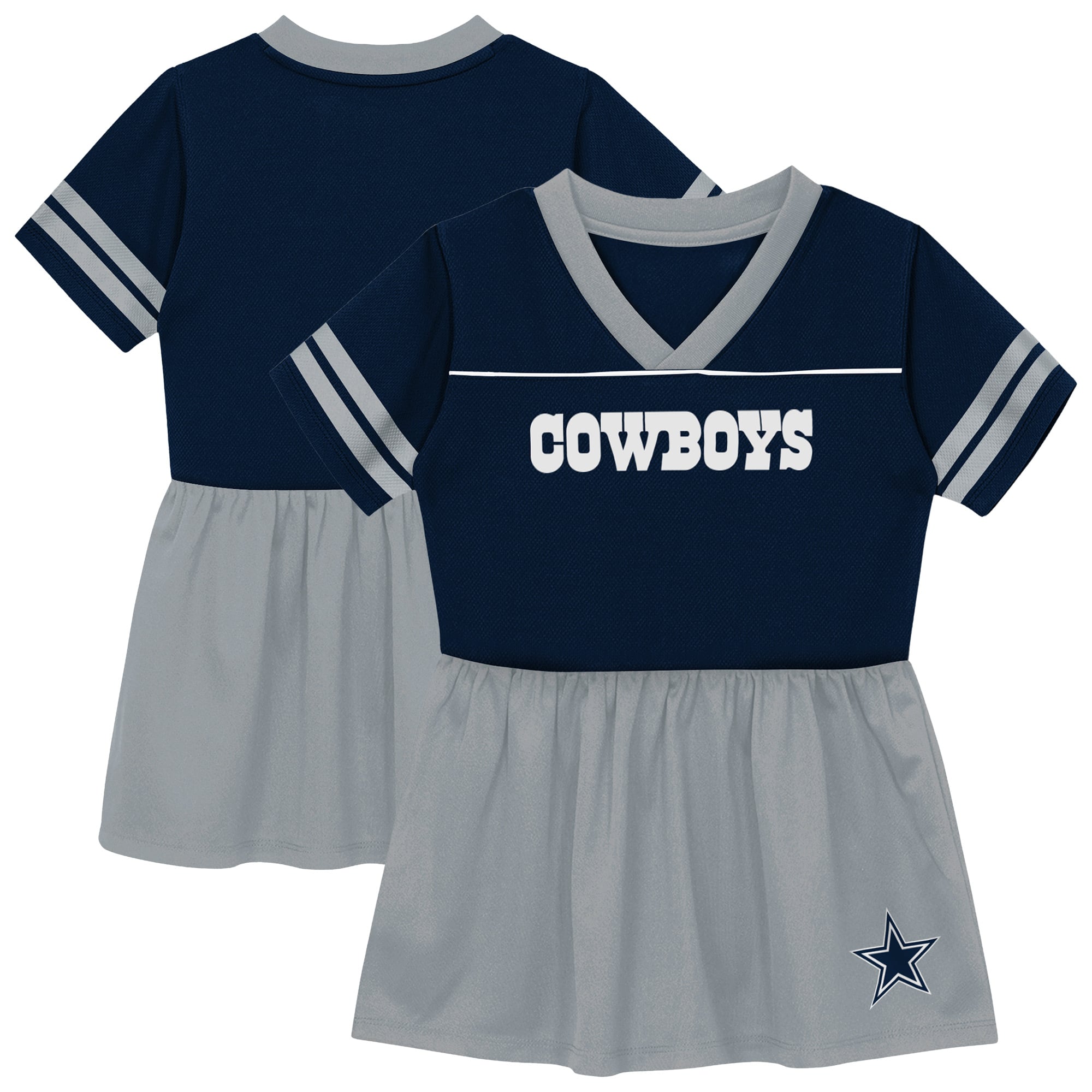 Robe en jersey bleu marine Outerstuff Dallas Cowboys Stadium Lights 2.0 pour petites filles
