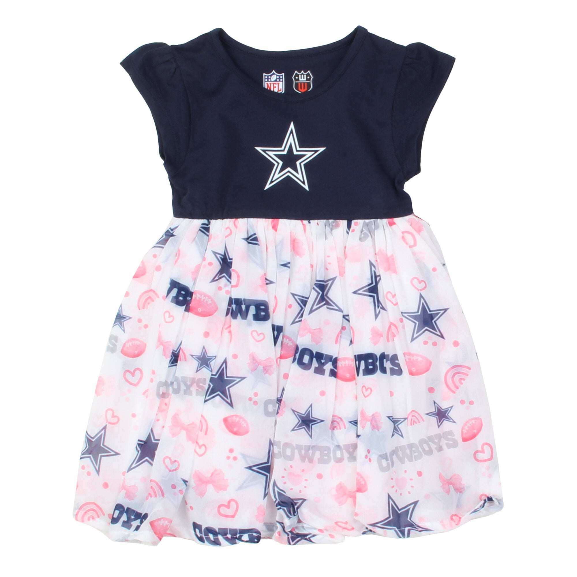 Robe de princesse Wes & Willy bleu marine Dallas Cowboys pour petites filles