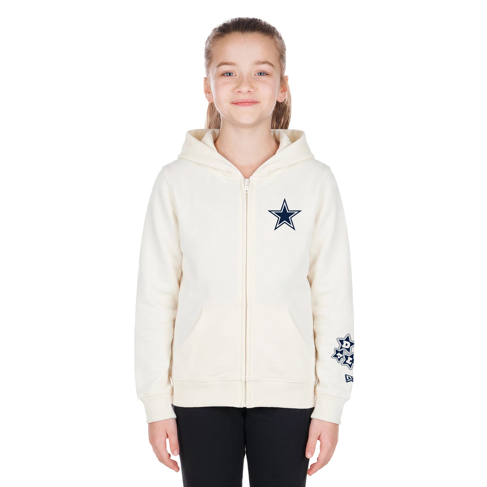Veste de football New Era beige Dallas Cowboys pour filles et jeunes