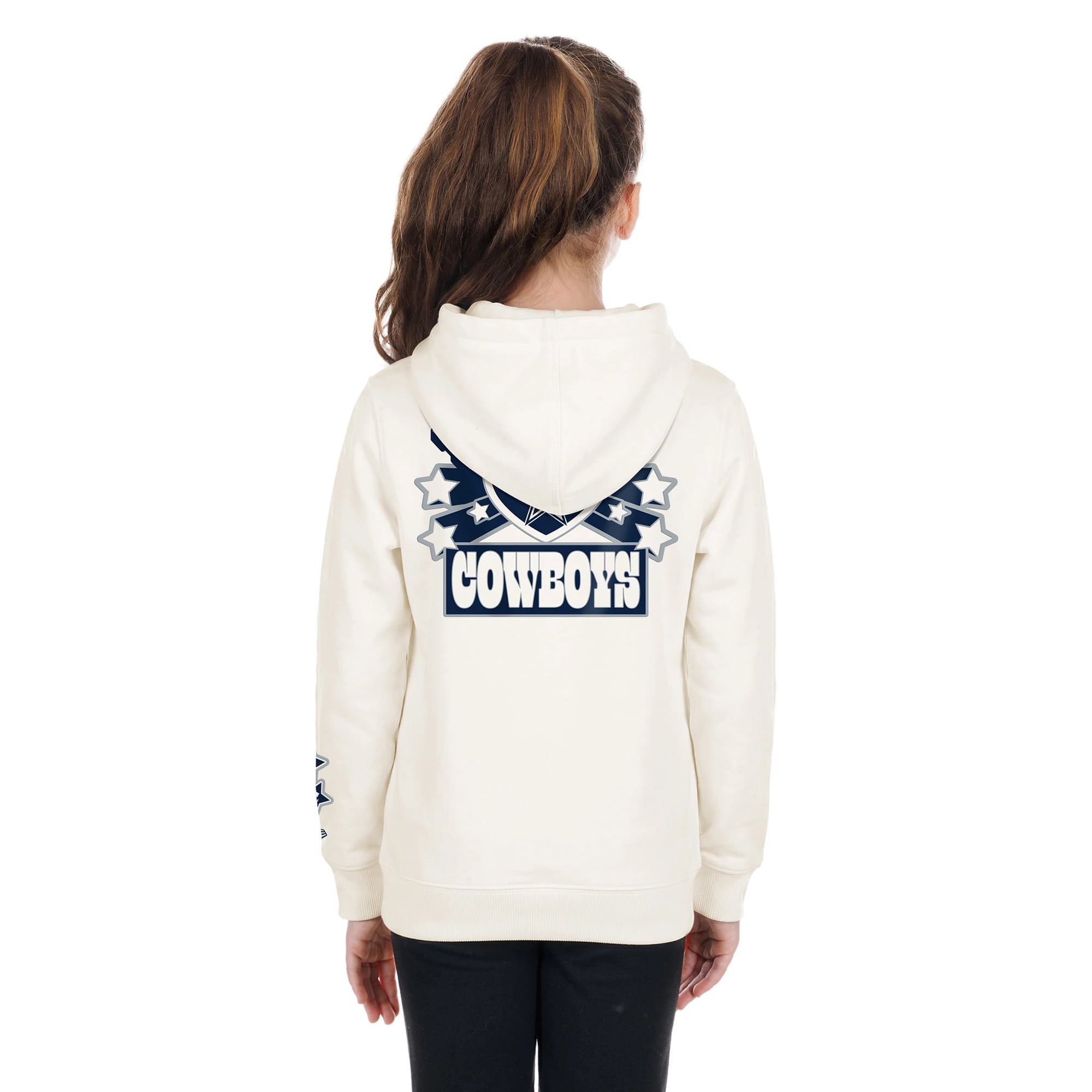 Veste de football New Era beige Dallas Cowboys pour filles et jeunes