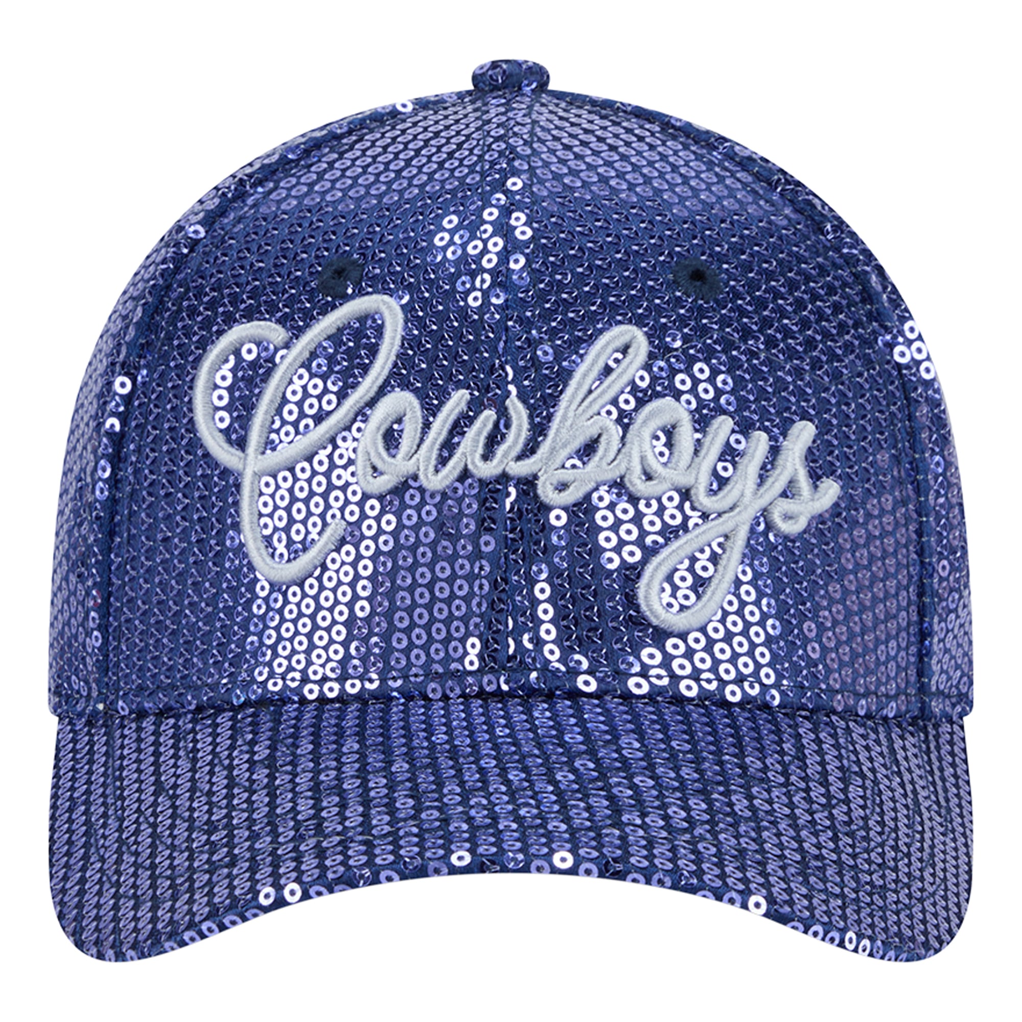 Casquette ajustable New Era Dallas Cowboys bleu marine à paillettes 9FORTY pour filles