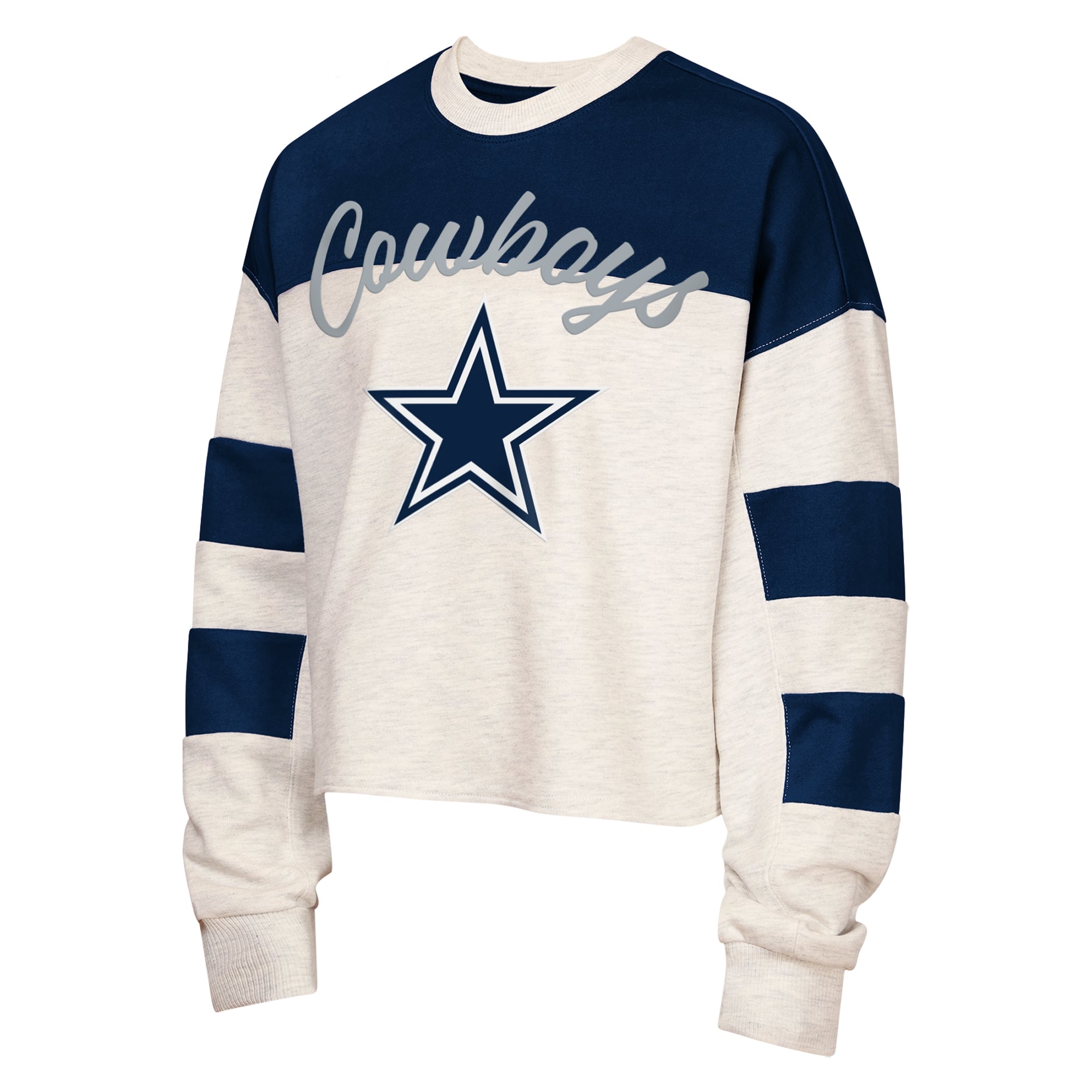 Sweat-shirt à col rond en éponge gris Dallas Cowboys Dynasty pour jeunes filles Outerstuff