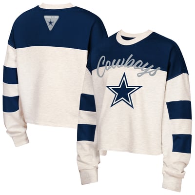  Dallas Cowboys Outerstuff Girls Youth Dynasty Terry Crewneck Sweatshirt - Gray