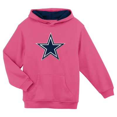  Dallas Cowboys Outerstuff Girls Youth Prime Fleece Pullover Hoodie - Pink
